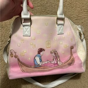 Loungefly Pink and White Tangled Shoulder Bag